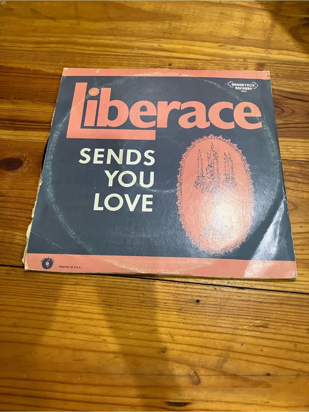 Liberace Sends You Love Vinyl Record - Pink and Black Sleeve
